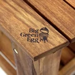 Kép 2/3 - Akác asztal görgővel Big Green Egg L logoval