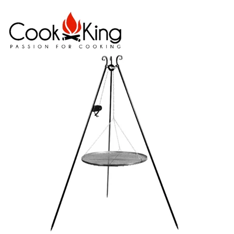 Cook King 60 cm-es Grillrács 180 cm-es Állvánnyal és Csörlővel